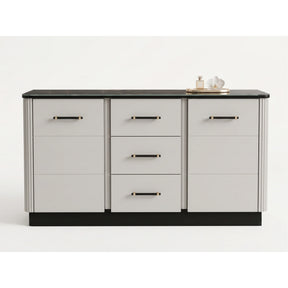 Comoda sufragerie SANTO SA8, casmir/negru, PAL laminat, 170x41x81 cm