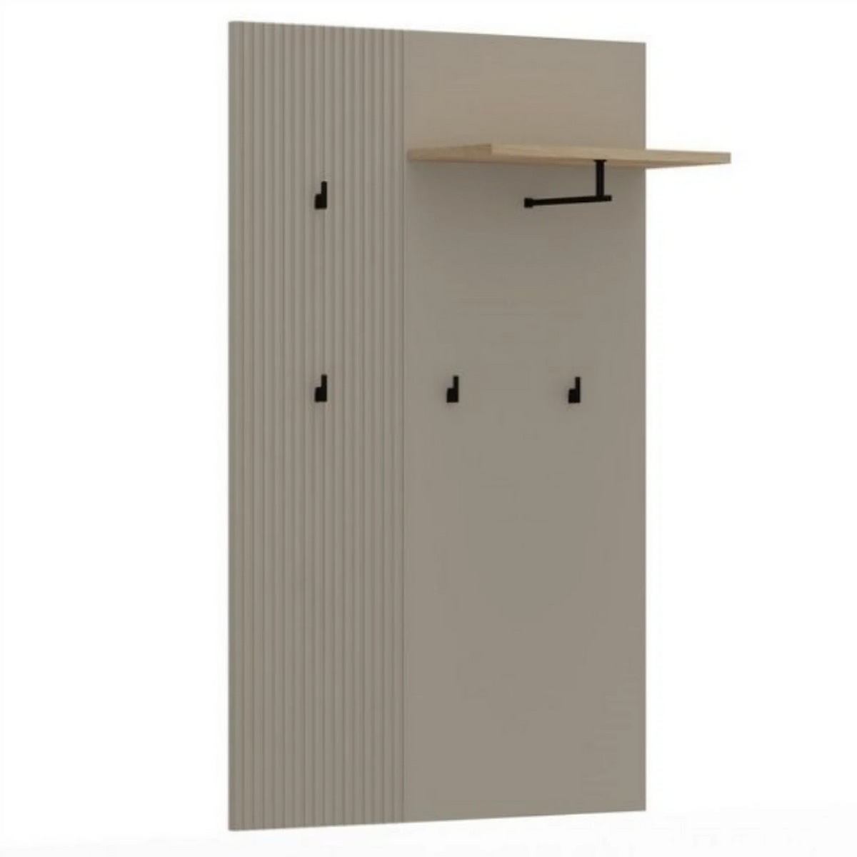 Cuier de perete hol DOMINICA, grej/stejar, PAL laminat, 85x26x133 cm