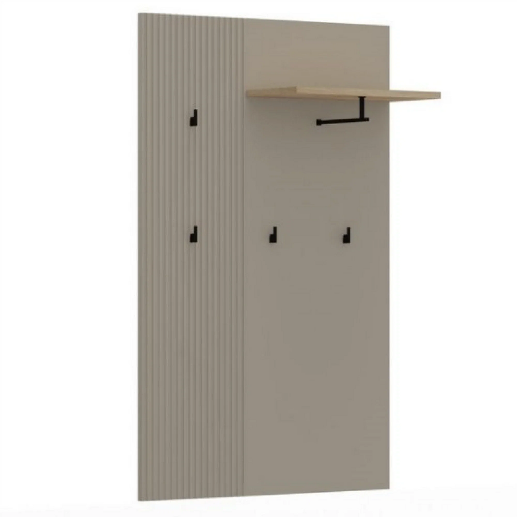 Cuier de perete hol DOMINICA, grej/stejar, PAL laminat, 85x26x133 cm