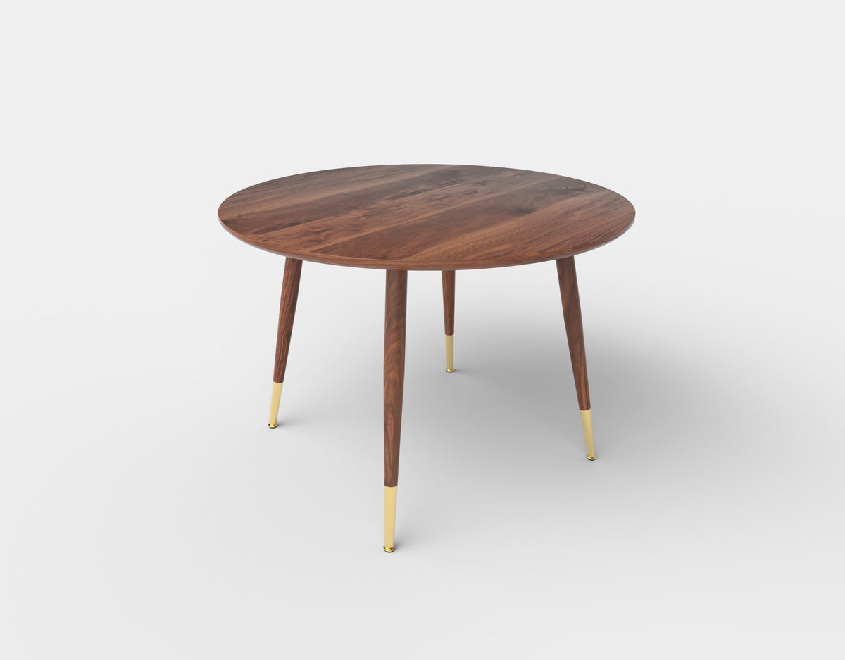 Masa fixa rotunda DOMENICO, nuc/auriu, 110x72x76 cm