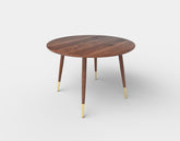 Masa fixa rotunda DOMENICO, nuc/auriu, 110x72x76 cm