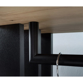 Set hol MILO, stejar atisan/negru, PAL laminat/metal, 100x33x189 cm