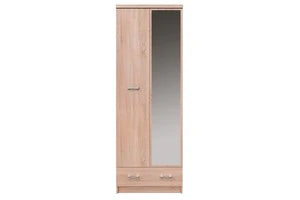 Dulap înalt pentru hol, în finisaj natural, dotat cu ușă simplă și spațiu generos pentru haine sau accesorii.