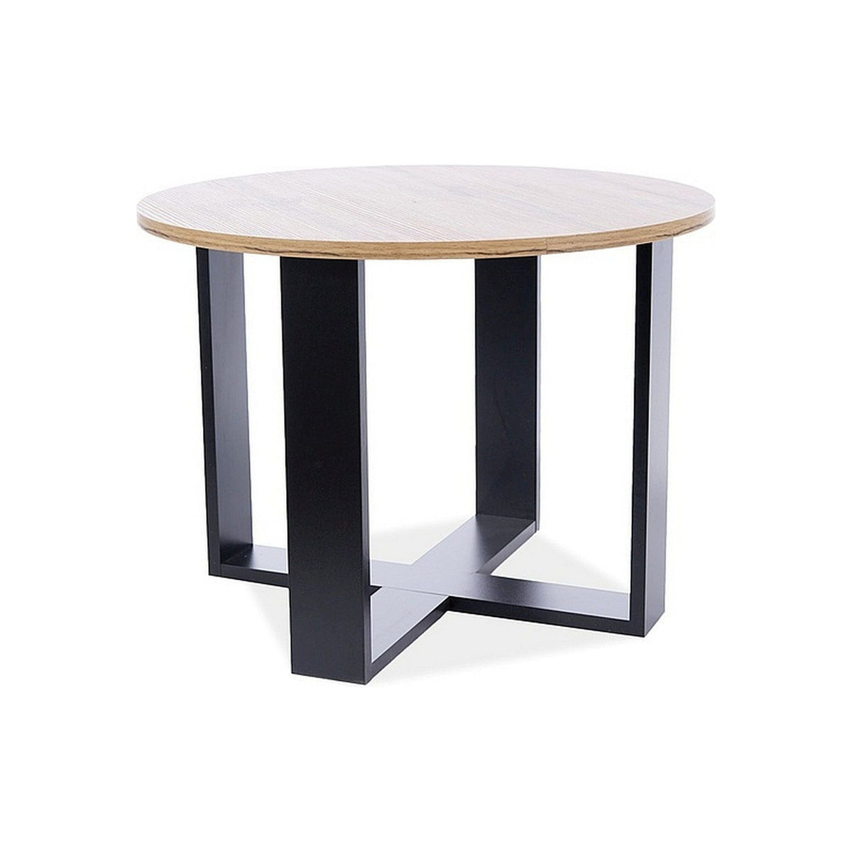 Masuta EGOA rotunda cu blat laminat, stejar wotan/negru, 65 cm