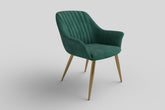 Fotoliu ELEGANCE 2, verde inchis/auriu, stofa/otel, 72x60x79 cm