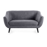 Canapea fixa 2 locuri ELITE 2, gri inchis, stofa clasica - Brego 18/lemn, 160x85x83 cm