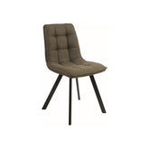 Scaun ELLIS, verde olive/negru mat, stofa/metal, 46x42x88 cm