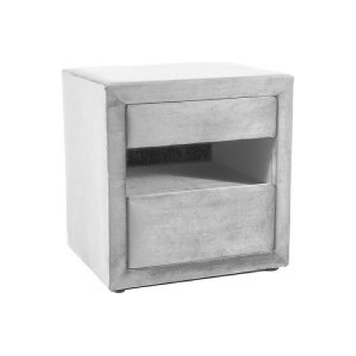 Noptiera ET-003, stofa catifelata gri deschis, 52x41x54 cm