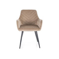 Scaun FIG, bej/negru, stofa catifelata - Bluvel 28/metal, 57x47x85 cm