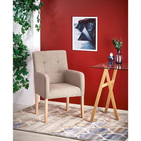 Fotoliu living tapitat Filo, gri, 60x62x92 cm - ACAJU 