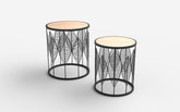 Set 2 masute cafea FOLLA, stejar/negru