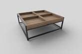 Masuta cafea FREGATA, nuc/negru, 84x80x30 cm