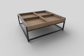 Masuta cafea FREGATA, nuc/negru, 84x80x30 cm