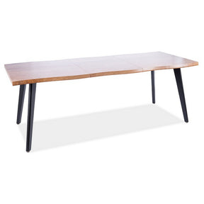 Masa extensibila FRESNO, stejar artisan/negru mat, metal, 150-210x90x76 cm