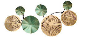 Decoratiuni perete Metal Art, metal, verde/auriu, 74x38x5 cm