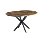 Masa extensibila GASTON, nuc/negru, furnir/metal, 100/135x100x75 cm