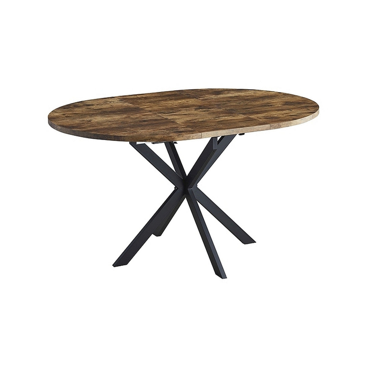 Masa extensibila GASTON, nuc/negru, furnir/metal, 100/135x100x75 cm