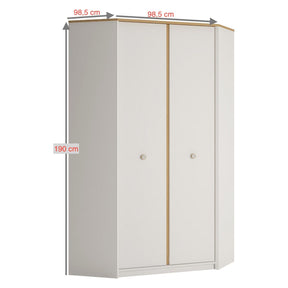 Dulap GLOBO, alb, PAL, cu 2 usi, 99x99x190 cm