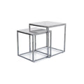 Set 2 masute GLORIA II, alb/crom, sticla/metal, 40x40x44/35x35x37 cm