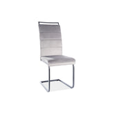 Scaun H441 cadru metal negru/catifea gri TAP.93, 41x42x102