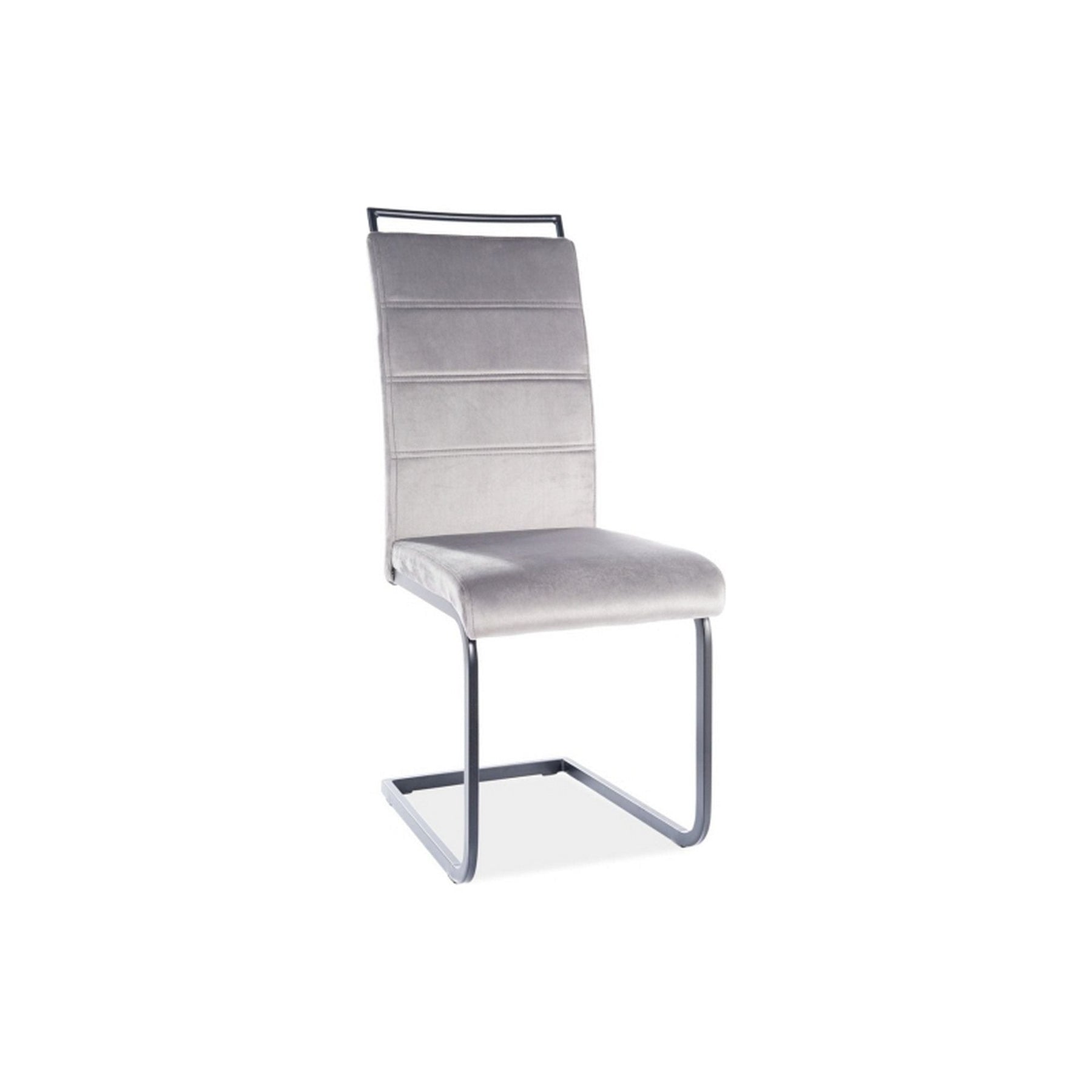 Scaun H441 cadru metal negru/catifea gri TAP.93, 41x42x102