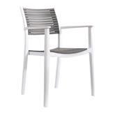 Scaun HERTA, alb/gri, plastic, 58x57x86 cm