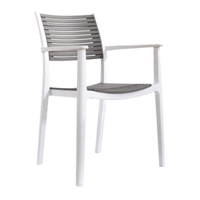 Scaun HERTA, alb/gri, plastic, 58x57x86 cm