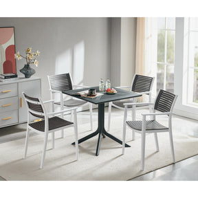 Scaun HERTA, alb/gri, plastic, 58x57x86 cm