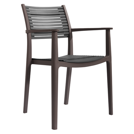 Scaun HERTA, maro/gri, plastic, 59x57x86 cm