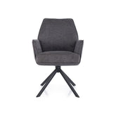Scaun rotativ HUGO, gri inchis/negru, stofa clasica - Brego 18/metal, 58x46x90 cm