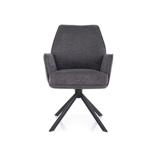Scaun rotativ HUGO, gri inchis/negru, stofa clasica - Brego 18/metal, 58x46x90 cm