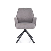 Scaun rotativ HUGO, gri/negru, stofa clasica - Brego 07/metal, 58x46x90 cm