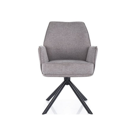 Scaun rotativ HUGO, gri/negru, stofa clasica - Brego 07/metal, 58x46x90 cm