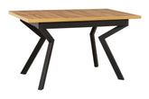 Masa extensibila IKON 4, stejar wotan/negru, PAL laminat, 140/180x80x79 cm