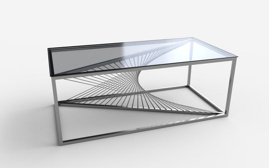 Masuta de cafea INFINITY argintie, 120x60x45 cm