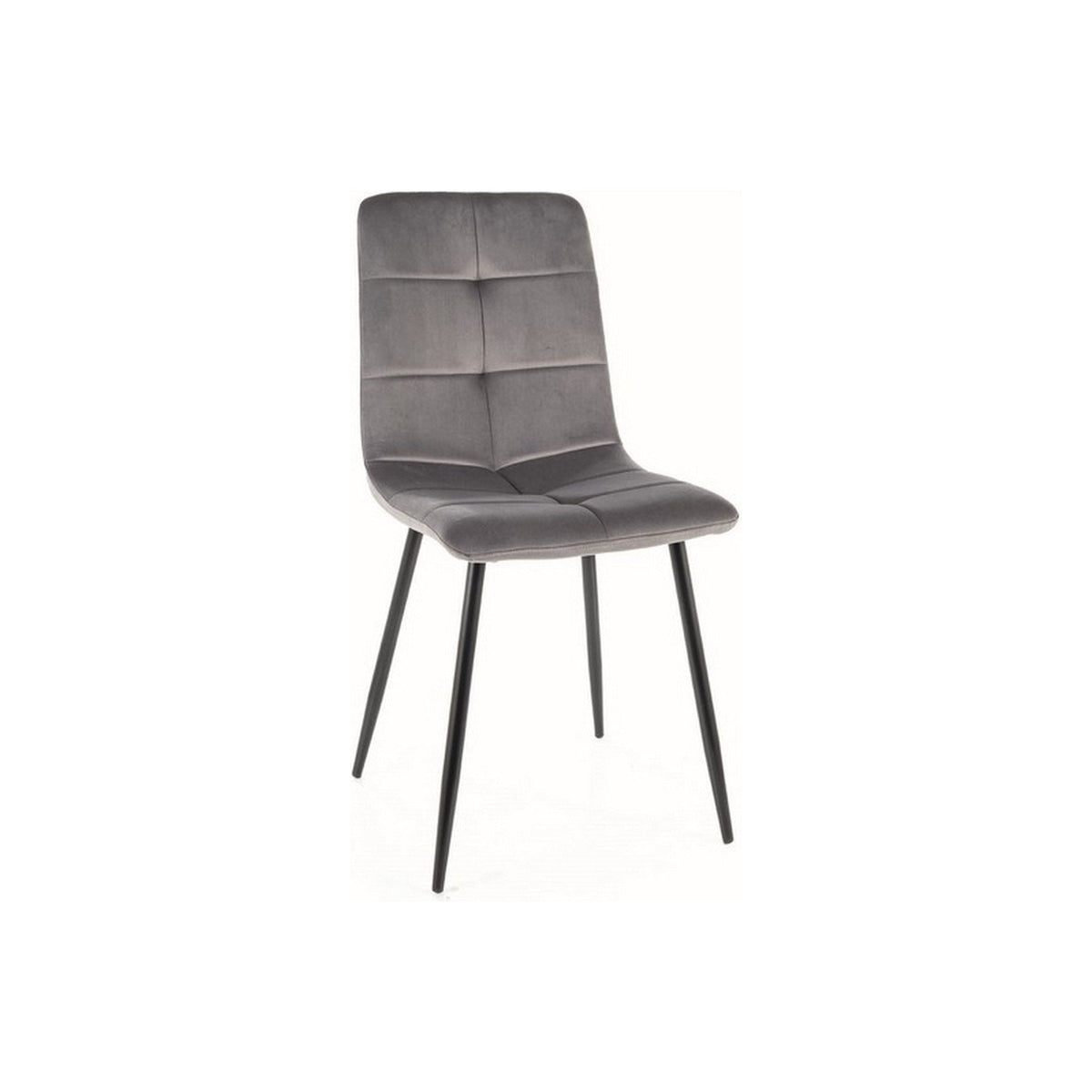 Scaun IVO, stofa catifelata gri/negru, 45x39x91 cm