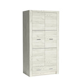 Dulap INDIANAPOLIS I1, stejar craft alb, PAL laminat, 96x58x192 cm