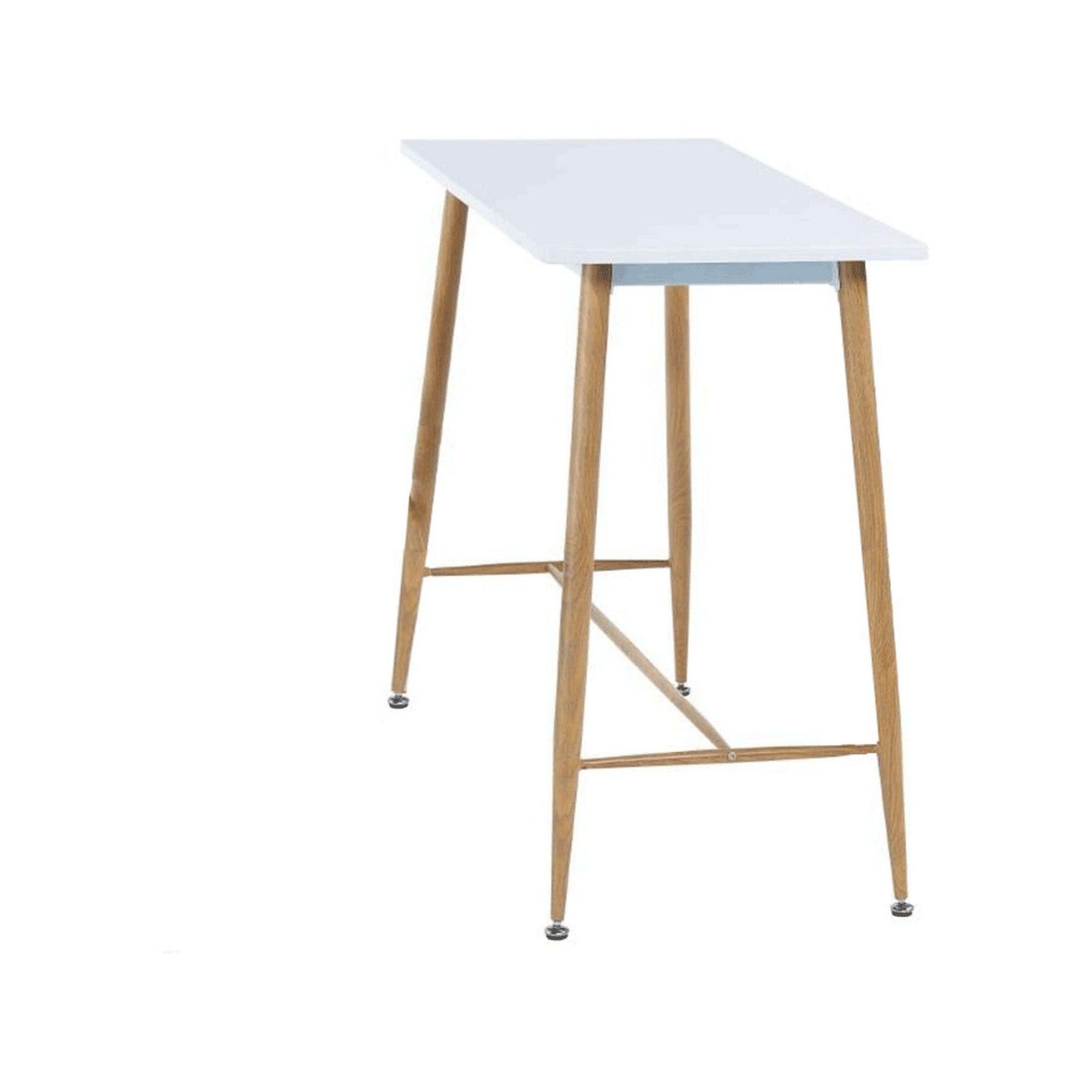 Masa de bar DORTON, alb/fag, 110x50x90 cm