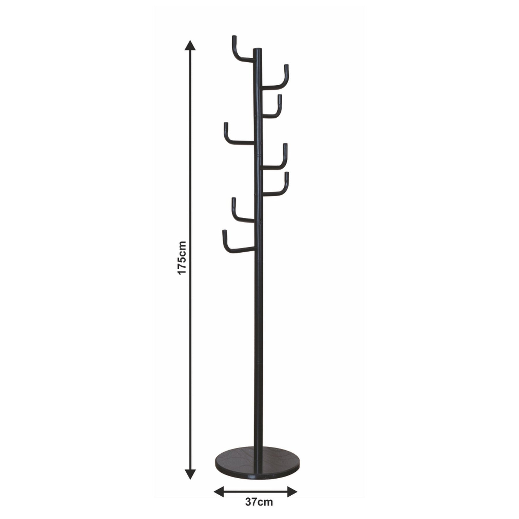 Cuier ELDER, negru, metal/marmura, 37x37x175 cm