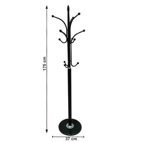 Cuier BELVIN, negru, metal/marmura, 37x37x175 cm