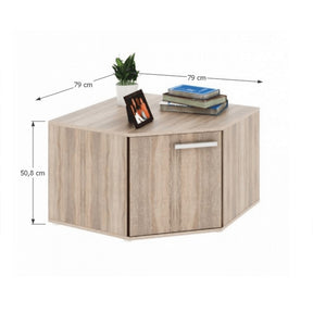 Comoda de colt DUNAJ TIP 14, DTD laminat, stejar sonoma, 79x50,8x79 cm
