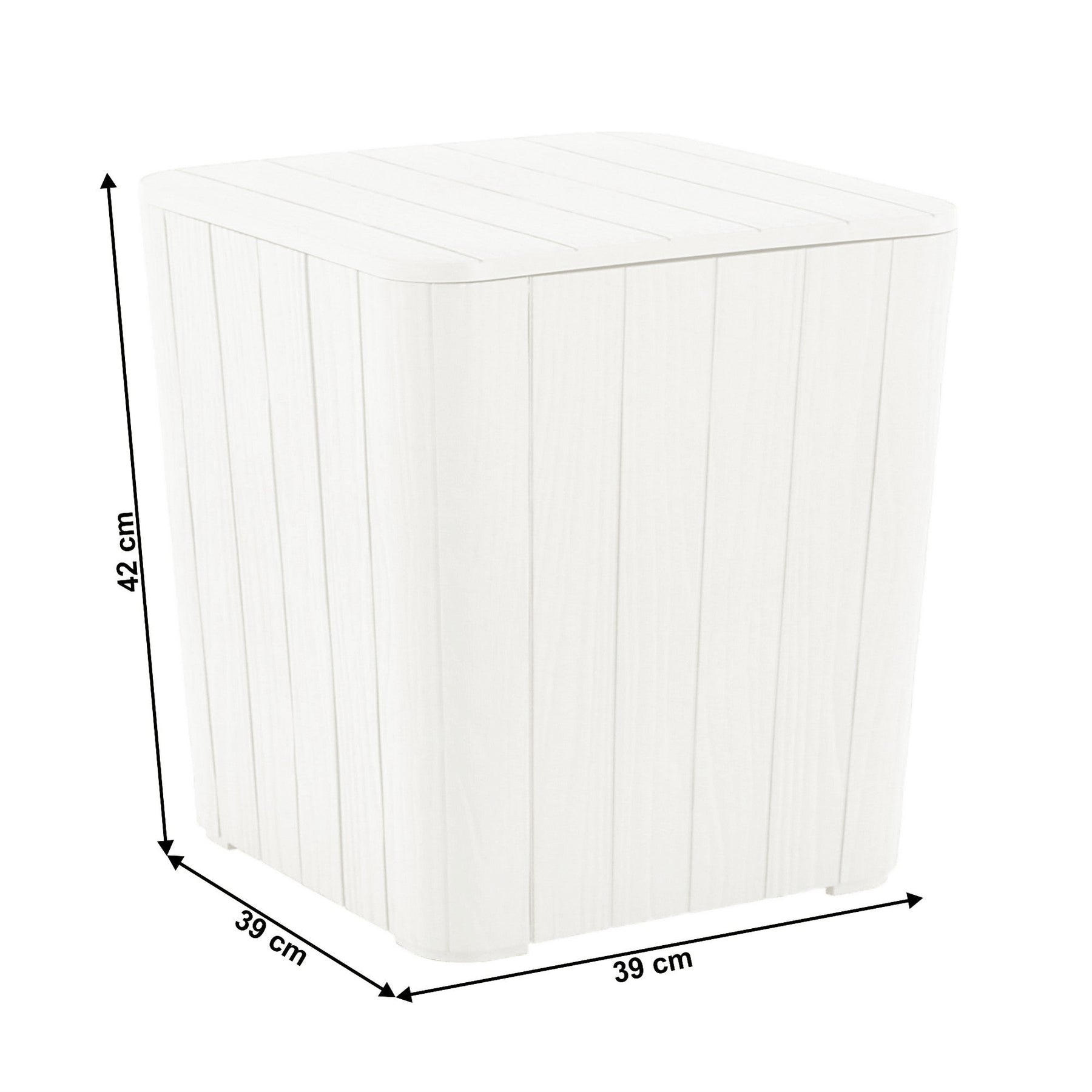 Cutie de depozitare IBLIS, plastic/alb, 39x39x42 cm