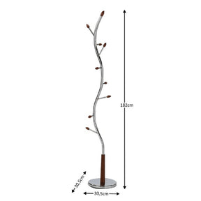 Cuier ZORO NEW, lemn/metal, crom/nuc, 30,5x30,5x182 cm