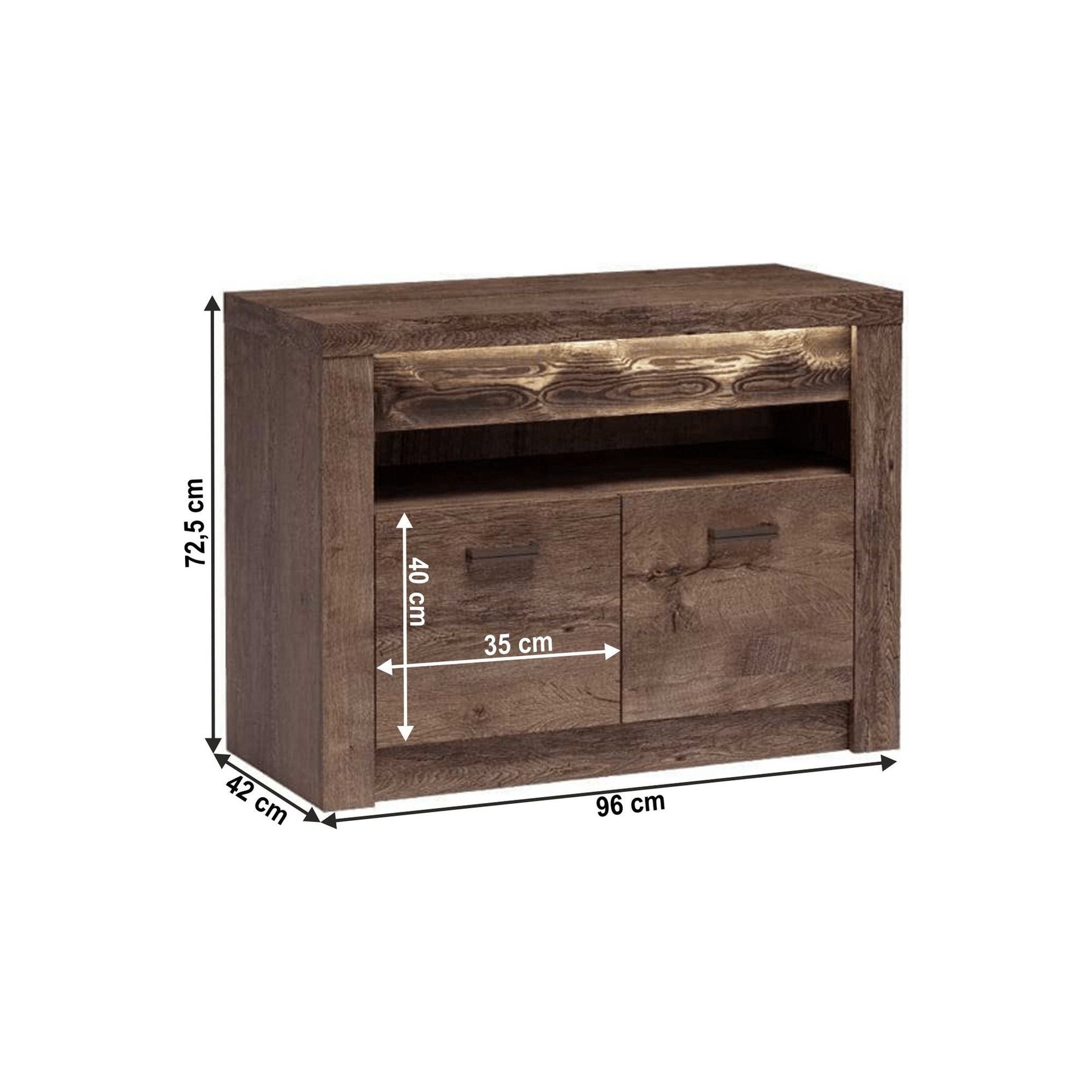 Comoda INFINITY I-10, PAL, frasin inchis, 96x72,5x42 cm