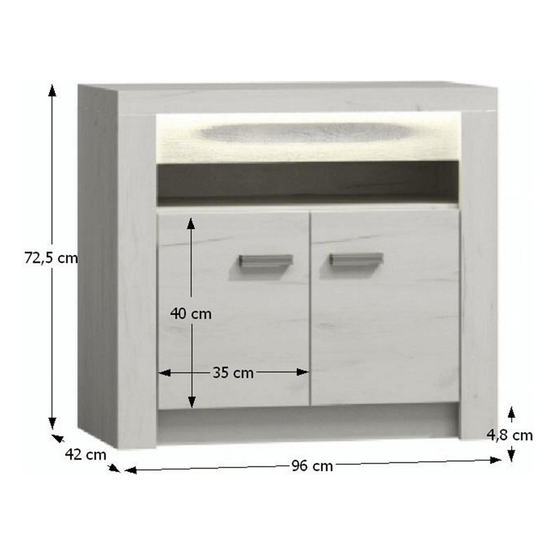 Comoda INFINITY I-10, PAL, frasin alb, 96x72,5x42 cm