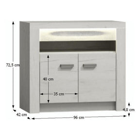 Comoda INFINITY I-10, PAL, frasin alb, 96x72,5x42 cm