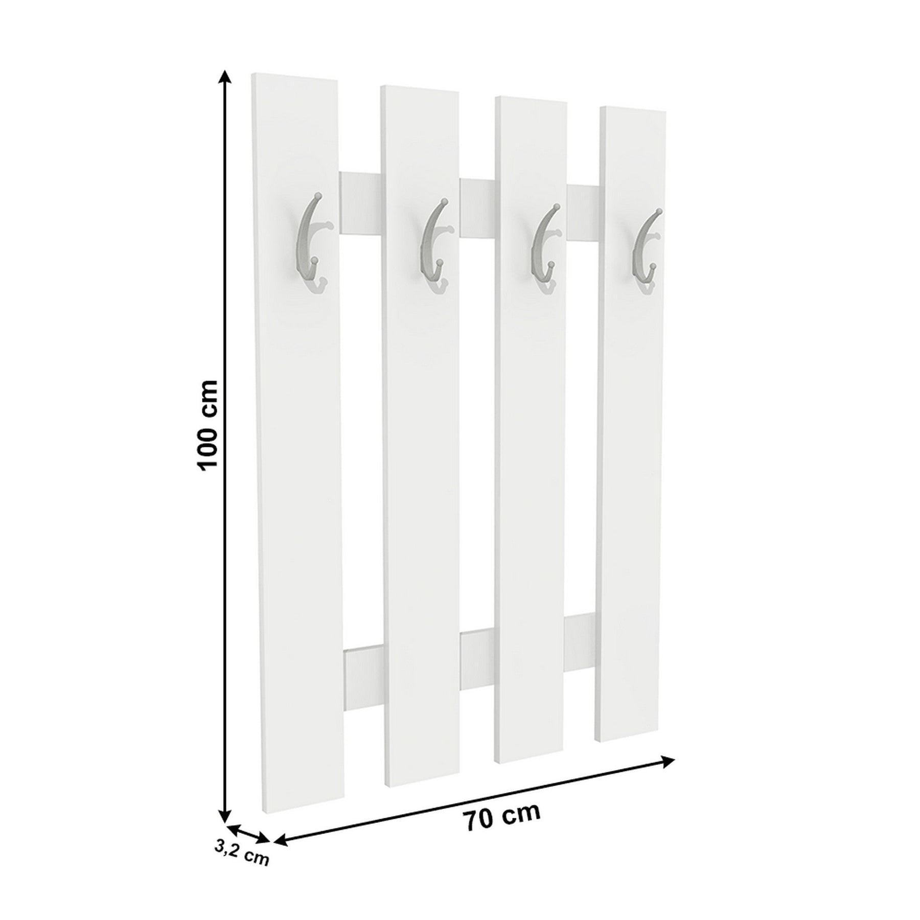 Cuier perete KORADO NEW KV11, PAL/alb, 70x100x3,2 cm
