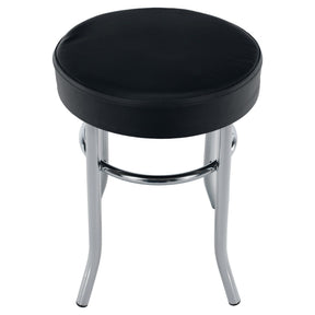 Taburet IRENA, metal/piele ecologica, negru/crom, 33x43 cm