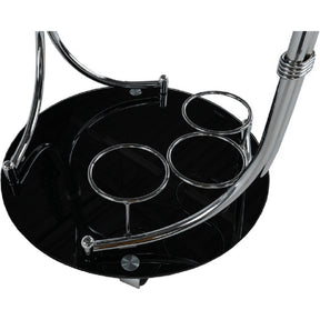 Carucior de servire VESNA, sticla neagra/metal cromat, 52x45X74 cm