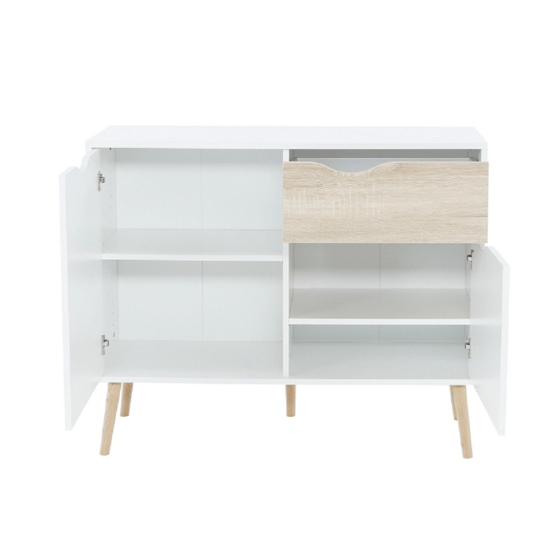Comoda OSLO 75387, cu 2 usi si 1 sertar, PAL, stejar sonoma/alb, 98,1x81x39,1 cm